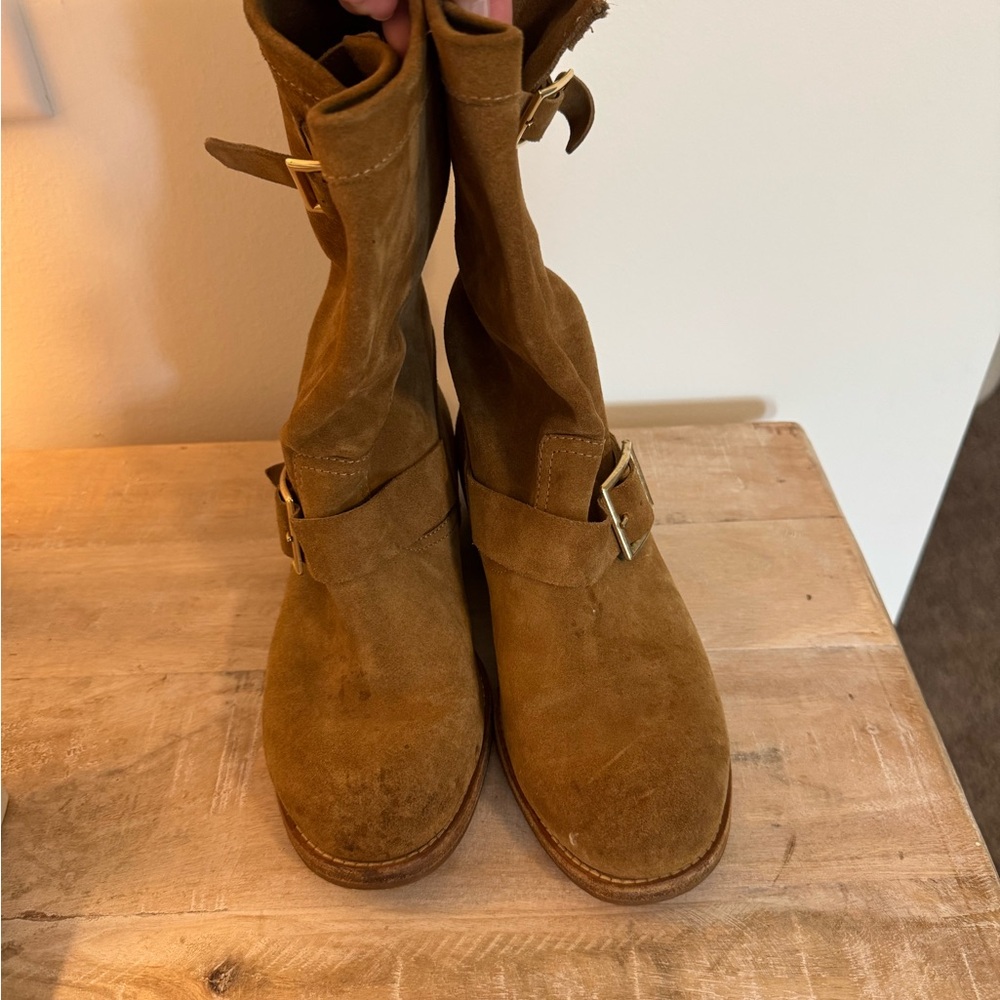 Jimmy Choo Suede Biker Boots